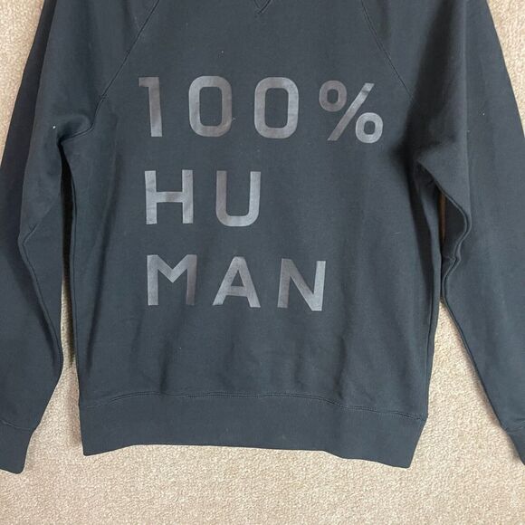 Everlane Sweatshirt Unisex Small Black 100% Human Typography Crew Terry NEW‎ - Picture 4 of 11